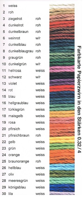 Papiergarn Farbkarte 2